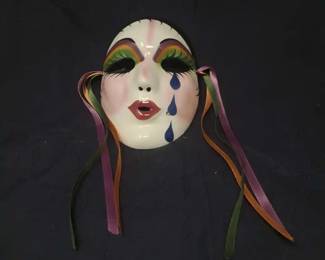 Vintage Kings Clowns New Orleans, LA Decorative Ceramic Mardi Gras WallHanging Mask