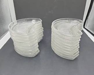 Set of Eighteen 18 Val St. Lambert Clear Crystal CrescentShaped Dishes, Approx. 7 1 2 W