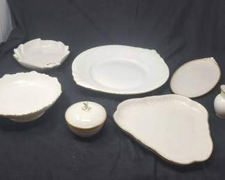 Assorted 7Piece Collection of Royal Copenhagen Fine White Porcelain Serving Pieces