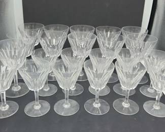 22Piece Baccarat French Crystal Stemware Lot 11 Pieces Measuring 5 H, 11 Measuring 6 H