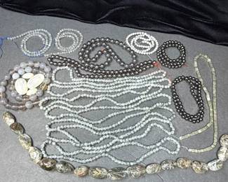 Lot of GreyToned Beaded Strands for Jewelry Making Crafting, Incl. Two Strands of Magnetic Beads
