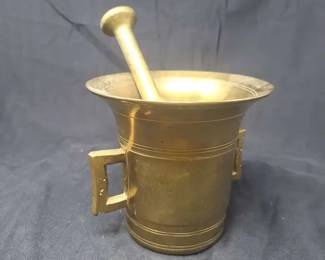 Vintagestyle Solid Brass Mortar And Pestle Set