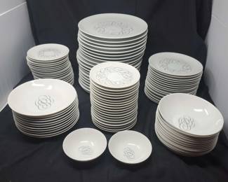 MidCentury Continental China Script By Raymond Loewy Large Dinnerware Set
