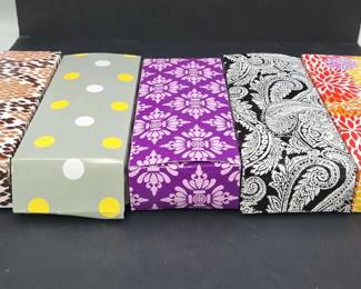 Five 5 Sachi Insulated Foldable Market Totes ReUsable Shopping Bags in Assorted Patterns Colors