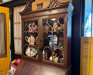 Secretary Full of Collectible Glassware and Porcelain