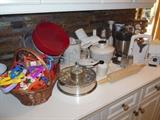 Kitchen Some small Appliances.Cookie Cutters,Spring Pans..etc