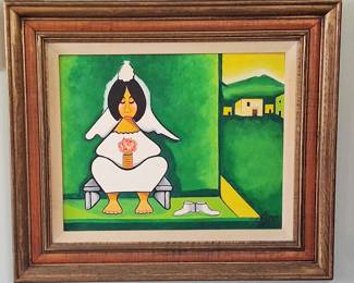 Xavier Cugat Original Oil. "Waiting on Groom"