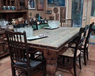 Amazing Crafted Table with Antique Door Tabletop