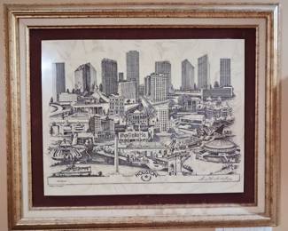 Houston Vintage Etching in Marble Casting