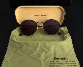 Authenticated Giorgio Armani Round Sunglasses with Case