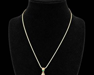 Sterling Silver Chain with Silver Malachite Pendant  Silver Abalone Butterfly Pin