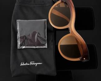 Authenticated Salvatore Ferragamo SF774S Sunglasses with Cloth Case