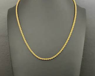 12K Gold Filled Rope Chain Necklace