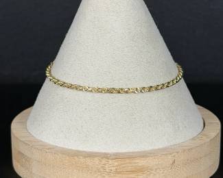 14K Yellow Gold Rope Chain Bracelet, 2.87g