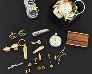 Hampden  Rex Pocket Watches, Vintage Lighter, Kenneth Reid Buckle  Mens Accessories