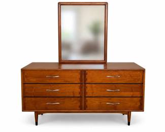 Lane MidCentury Modern 6Drawer Dresser with Mirror