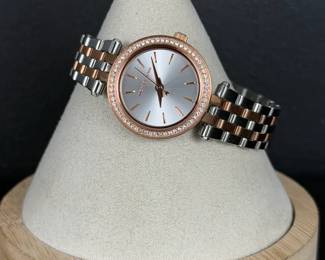 Michael Kors MK3298 TwoTone Stainless Steel Crystal Bezel Womens Watch