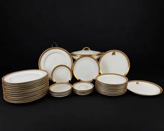 Haviland France Pickard HandPainted China with Gold Trim and Monogrammed Plates