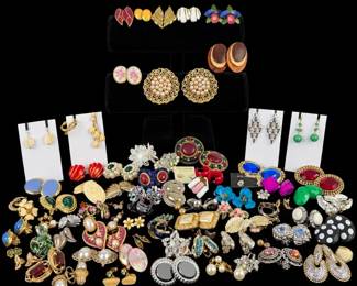 Earring Collection with ClipOn  Pierced Styles, Floral Designs  Sparkling Accents