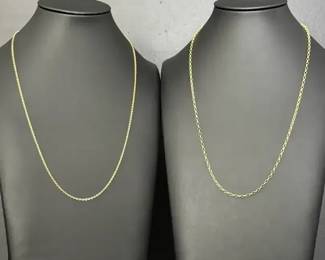 14K 1.55g  18K 1.40g Italian Gold Chain Necklaces
