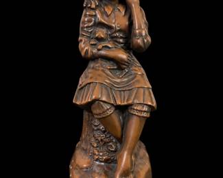Girl Holding Puppy Statue with Fabri Art Studio Co.  le Guies Labels