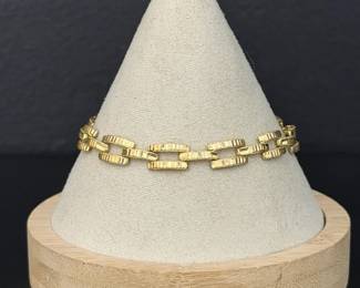 14K Yellow Gold Openwork Link Bracelet, 6.13g