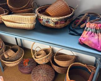many beautiful baskets, and loginburger