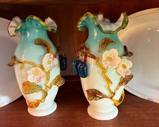 Pair of Victorian vases, may be Murano