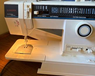 Singer Sewing Machine and Wood Cabinet