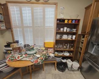 Kitchen Table, Pyrex, Kitchen Utensils, misc