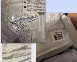 Down twin topper, queen mattress pad, new queen and king sheets