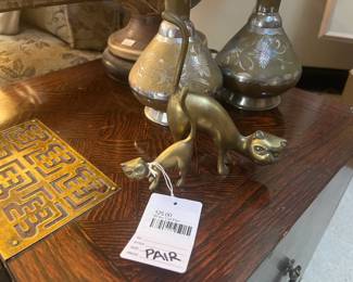 Brass Cat Pair