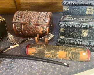 Carved Wooden Boxes