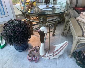Plants, Women's Shoes, Glass Top Side Table