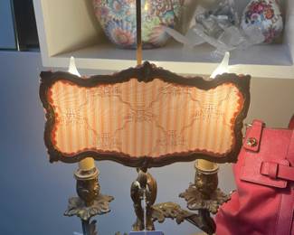 Louis XV-Style Screen Lamp, Waterford Rose Stem