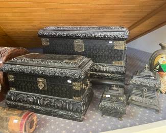 Carved Wooden Boxes