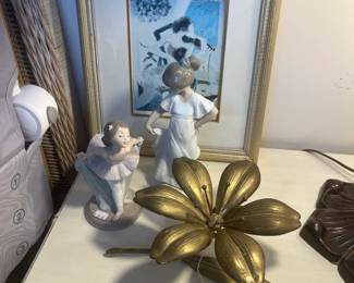 Vtg Brass Flower Ashtray