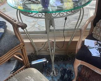 Glass Top Side Table