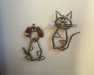 Cat & Dog Metal Wall Decor