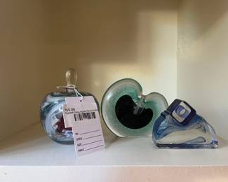 Signed Glass Apple Perfume Bottle