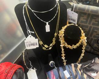 14k Lace Mesh Necklace, Vtg Fendi Zucca Purse
