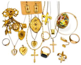 Gold Toned Necklaces, Rings, Locket Pendants And More