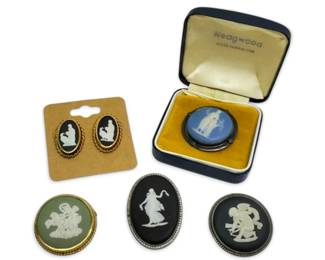 Wedgewood Jasperware Brooches And Earrings