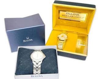 Two Bulova Quartz Watches, One New