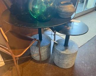 Marble and Steel Nesting Bistro Table