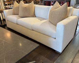 White Boucle Modern Sofa 
