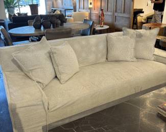 White Boucle Modern Sofa