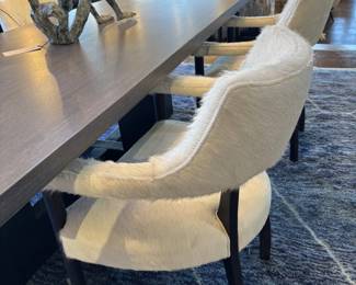 White Dining Chair Hair on Hide and Wood