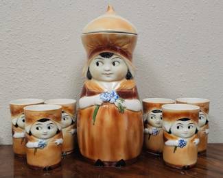 Goebel Hummel Pitcher and glasses
