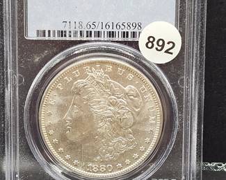 1880-S Silver Dollar MS 65